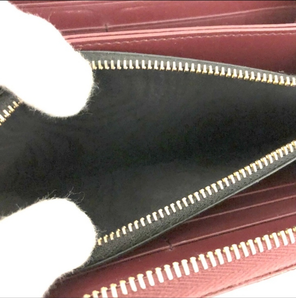 PRADA Red Saffiano Leather Zip Around Wallet - Picture 6 of 8